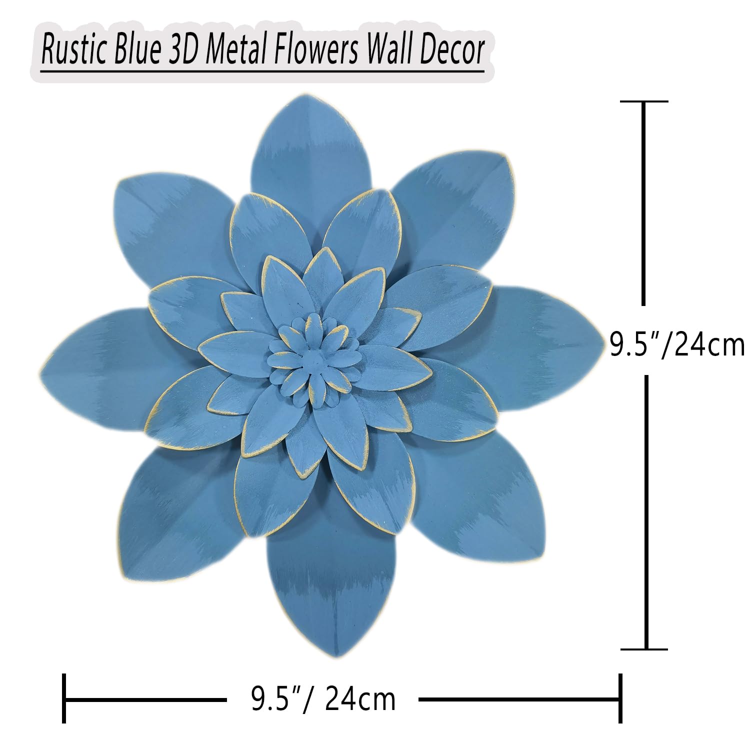 Amazon.com: Picfarce Ocean Blue Metal Flower Wall Art Decor, 9.5